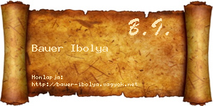 Bauer Ibolya névjegykártya