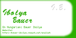 ibolya bauer business card